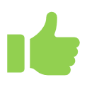 Thumbs up sign with solid fill